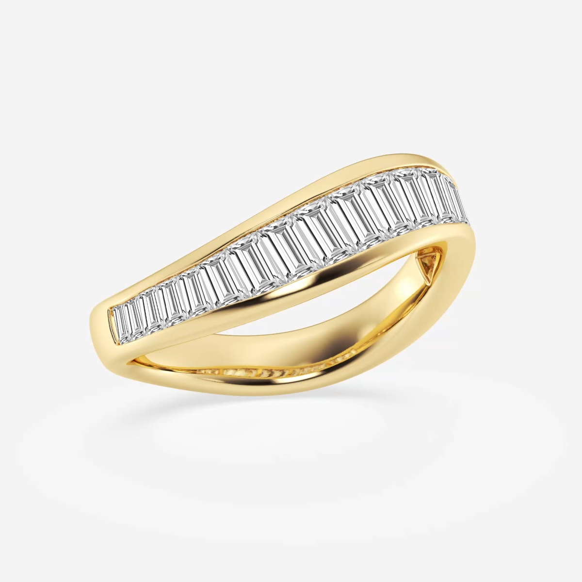 Additional Image 1 for  1 1/4 ctw Baguette Lab Grown Diamond Curved Stackable Rings