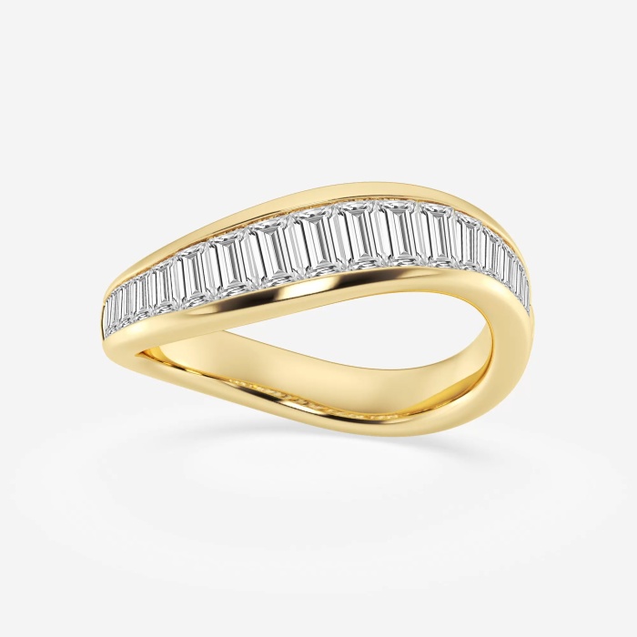 1 1/4 ctw Baguette Lab Grown Diamond Curved Stackable Rings