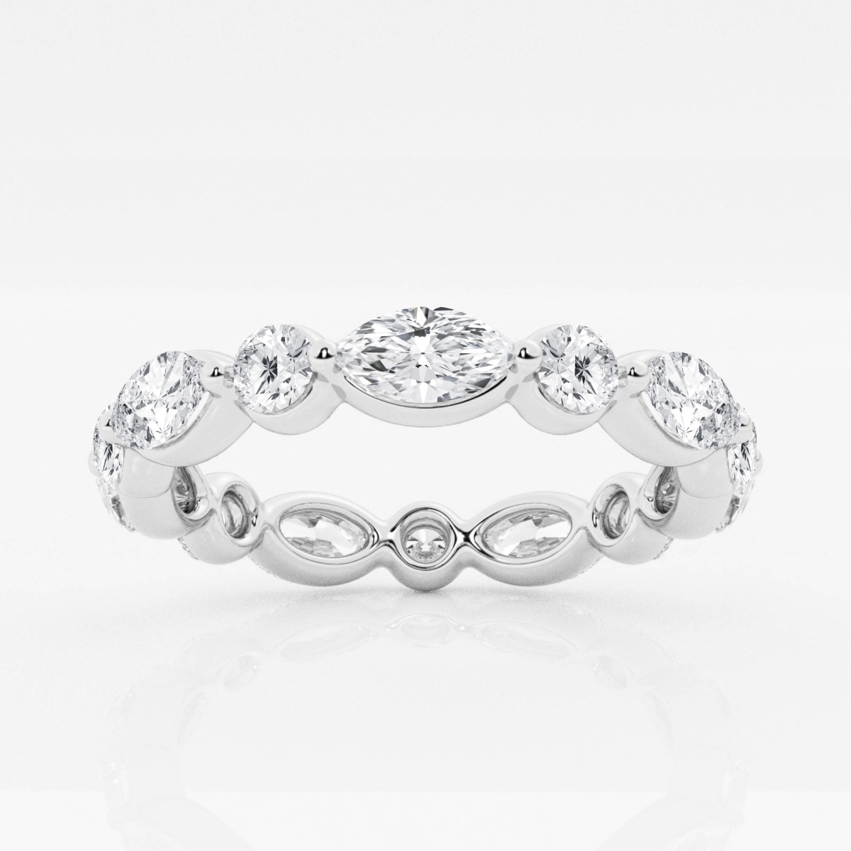 2 ctw Marquise and Round Lab Grown Diamond Floating Eternity Band - 3mm Width