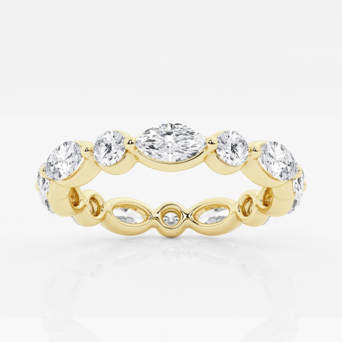 2 ctw Marquise and Round Lab Grown Diamond Floating Eternity Band - 3mm Width