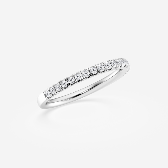 Additional Image 1 for  1/4 ctw Round Lab Grown Diamond French Pave Wedding Band 14K White Gold