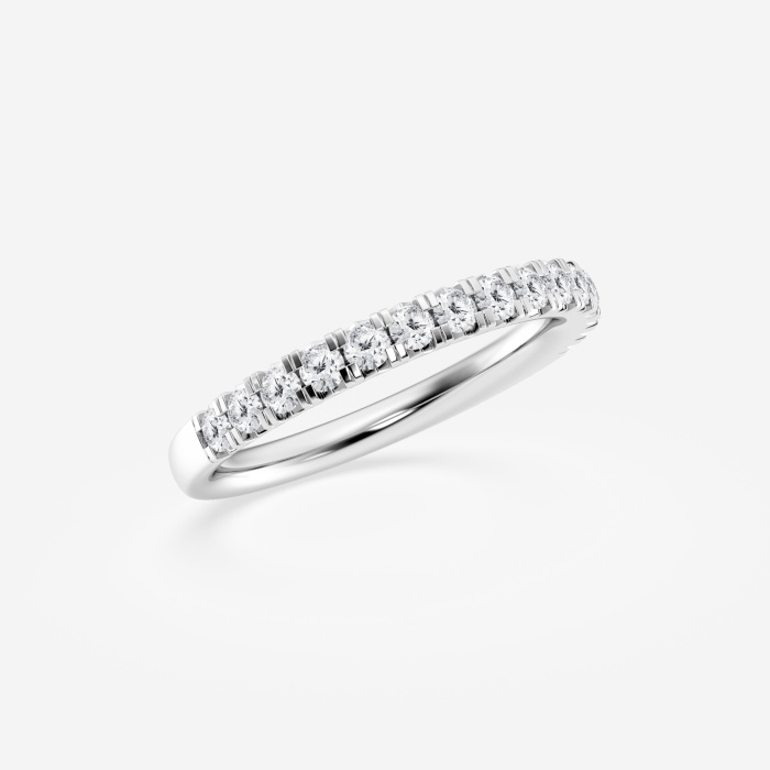 Additional Image 1 for  1/2 ctw Round Lab Grown Diamond French Pave Wedding Band 14K White Gold