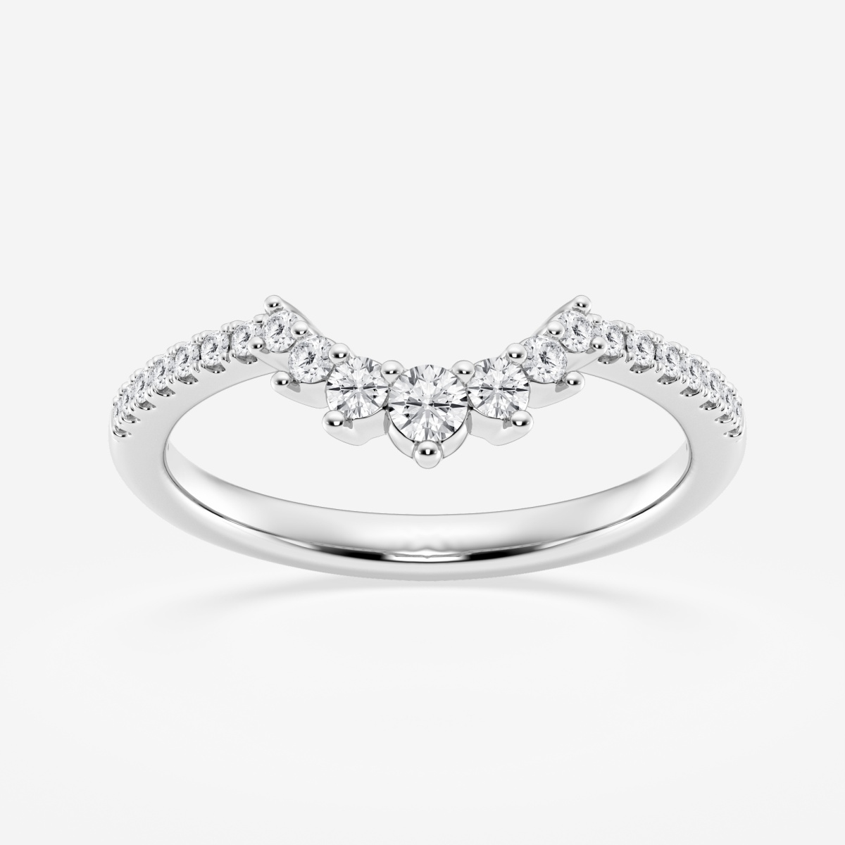1/4 ctw Round Lab Grown Diamond Graduated Crown Stackable Ring
