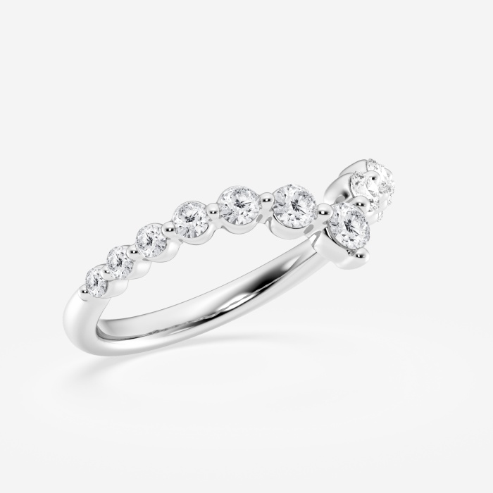1/2 ctw Round Lab Grown Diamond Floating Curve Stackable Ring