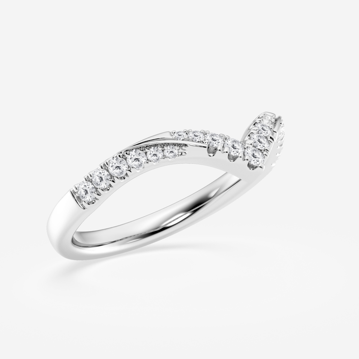 Additional Image 1 for  1/4 ctw Round Lab Grown Diamond Ribbon Curve Stackable Ring