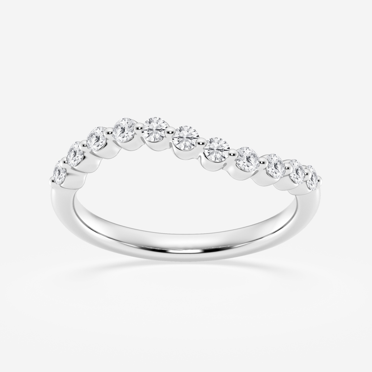 1/3 ctw Round Lab Grown Diamond Floating Diamond Wave Stackable Ring