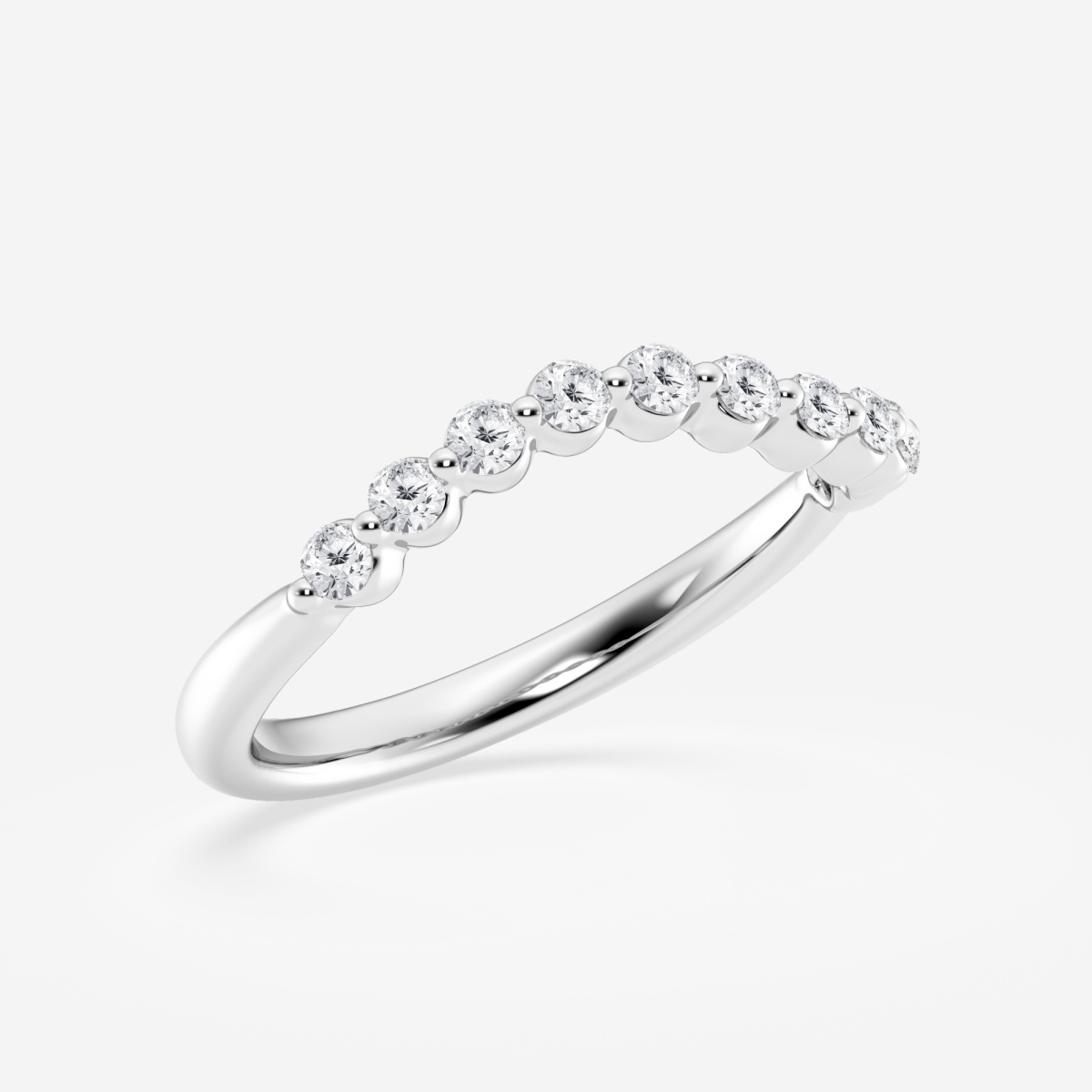 Additional Image 1 for  1/3 ctw Round Lab Grown Diamond Floating Diamond Wave Stackable Ring