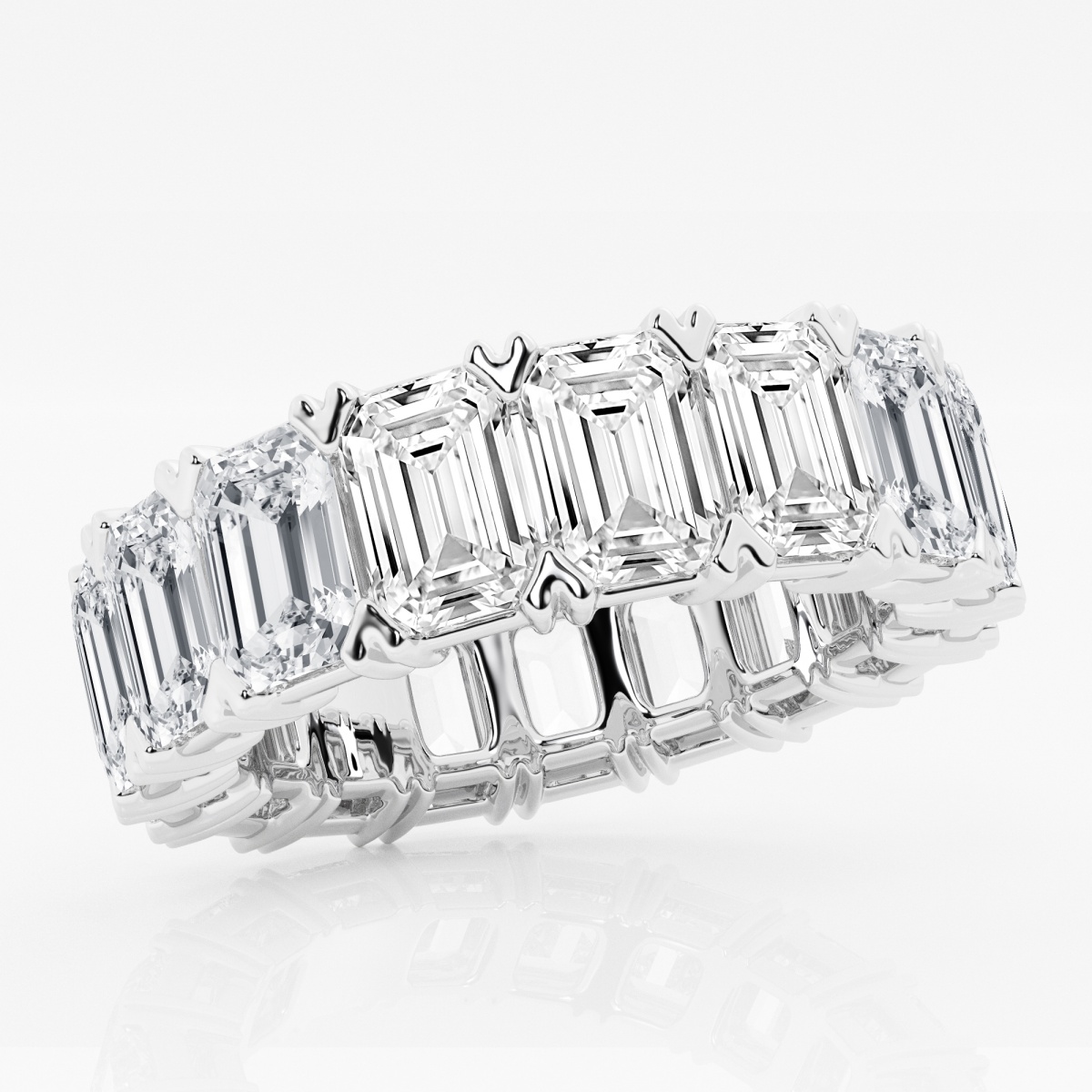 Additional Image 1 for  10 ctw Emerald Lab Grown Diamond V-Prong Eternity Band - 5.6mm Width