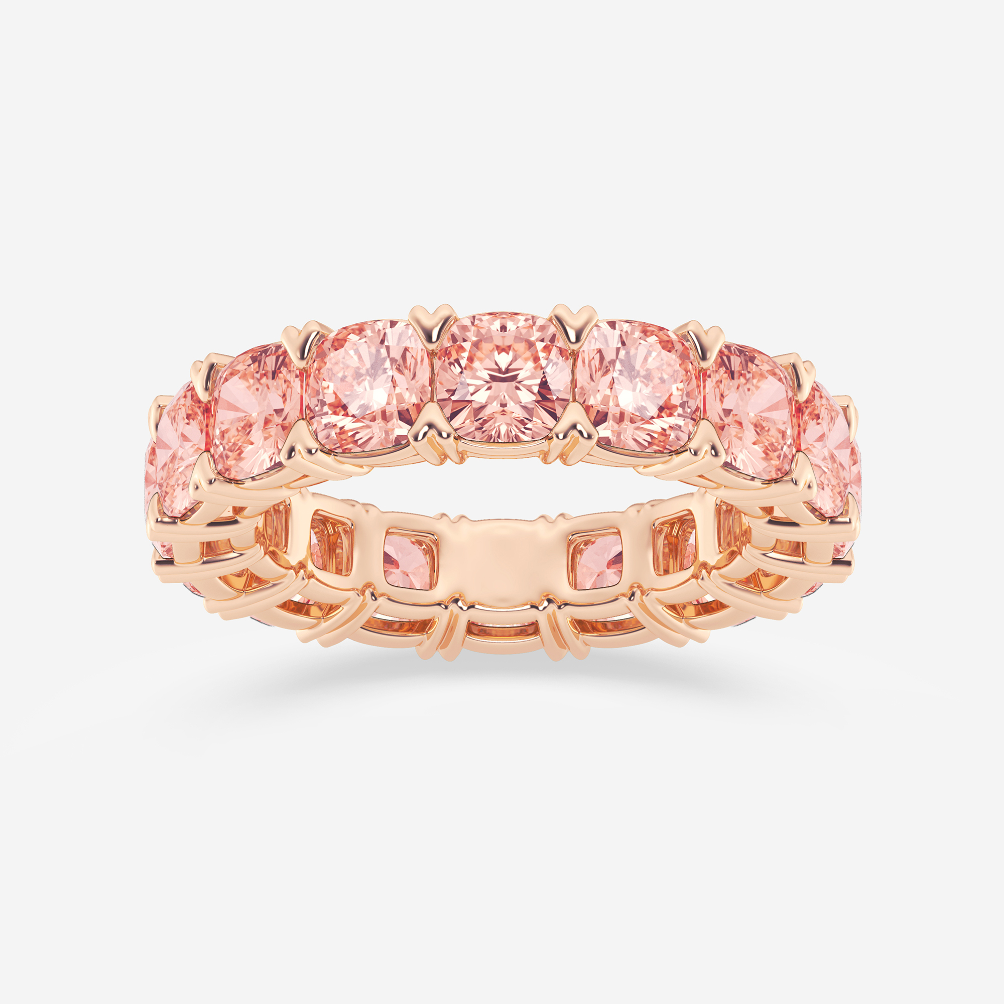 7 ctw VProng Fancy Pink Eternity Band 4.4mm Width Grownbrilliance