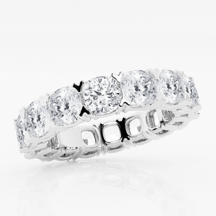 Additional Image 1 for  7 ctw Cushion Lab Grown Diamond V-Prong Eternity Band - 4.3mm Width