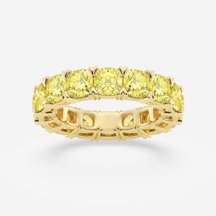 7 ctw V-Prong Fancy Yellow Eternity Band - 4.4mm Width