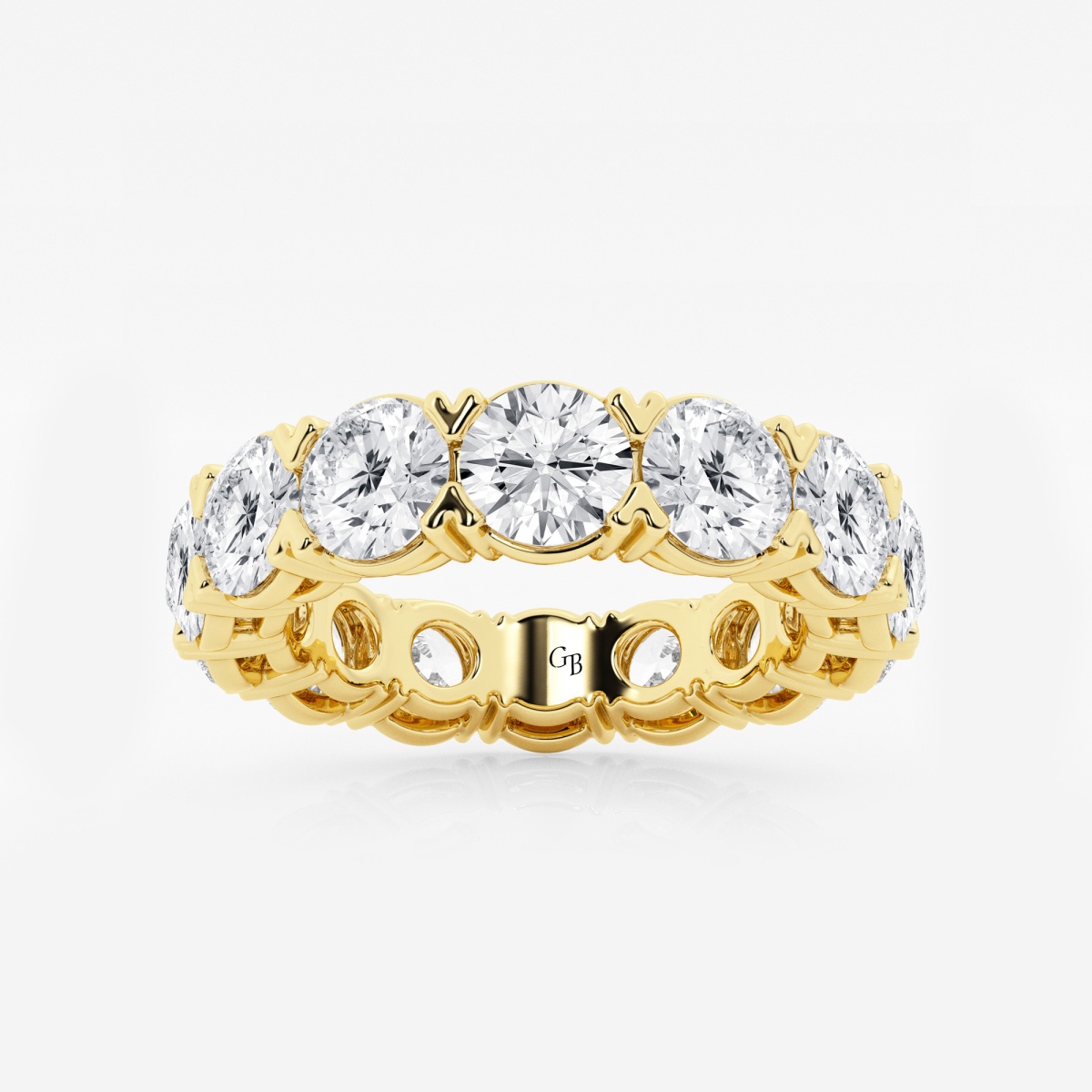 Pearl 7 ctw Round Lab Grown Diamond V-Prong Eternity Band - 4.7mm