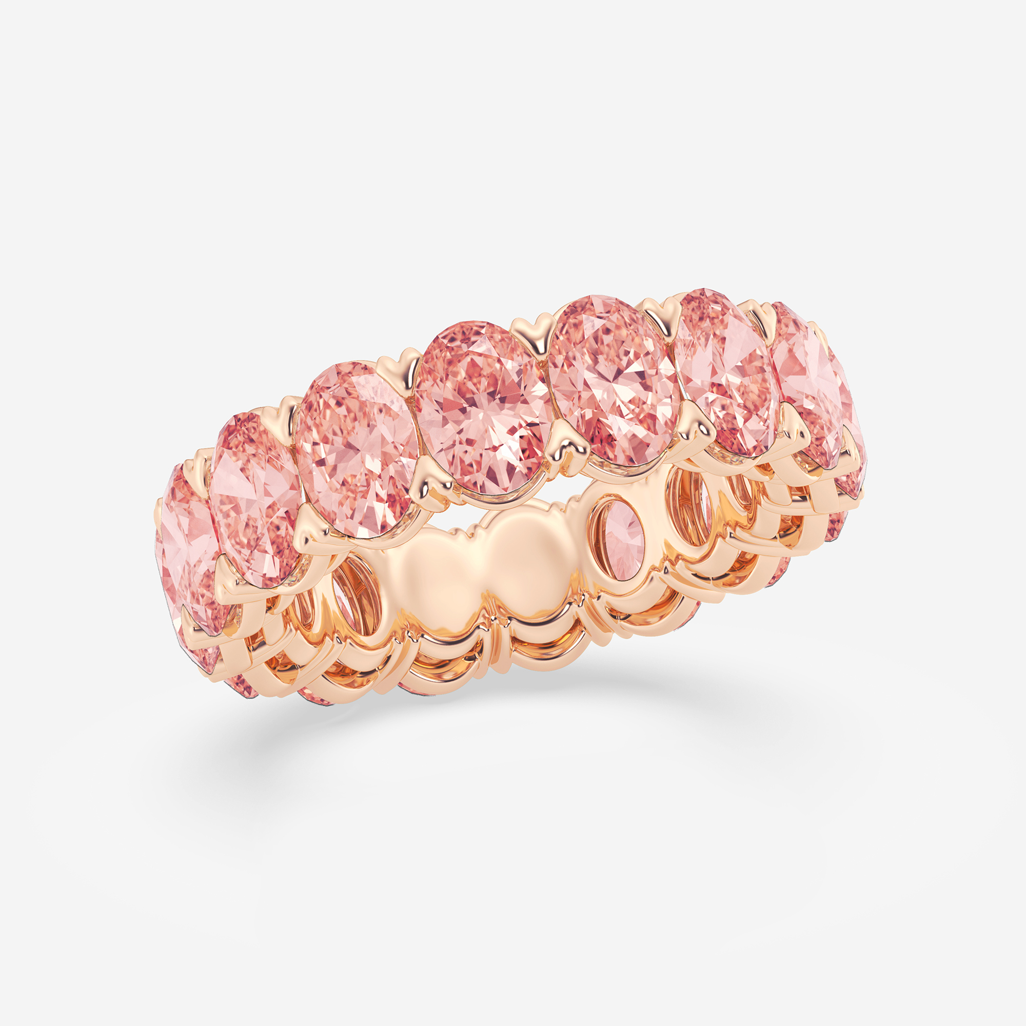 7 ctw VProng Fancy Pink Eternity Band 6mm Width Grownbrilliance