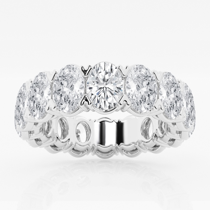 7 ctw Oval Lab Grown Diamond V-Prong Eternity Band - 6.3mm Width