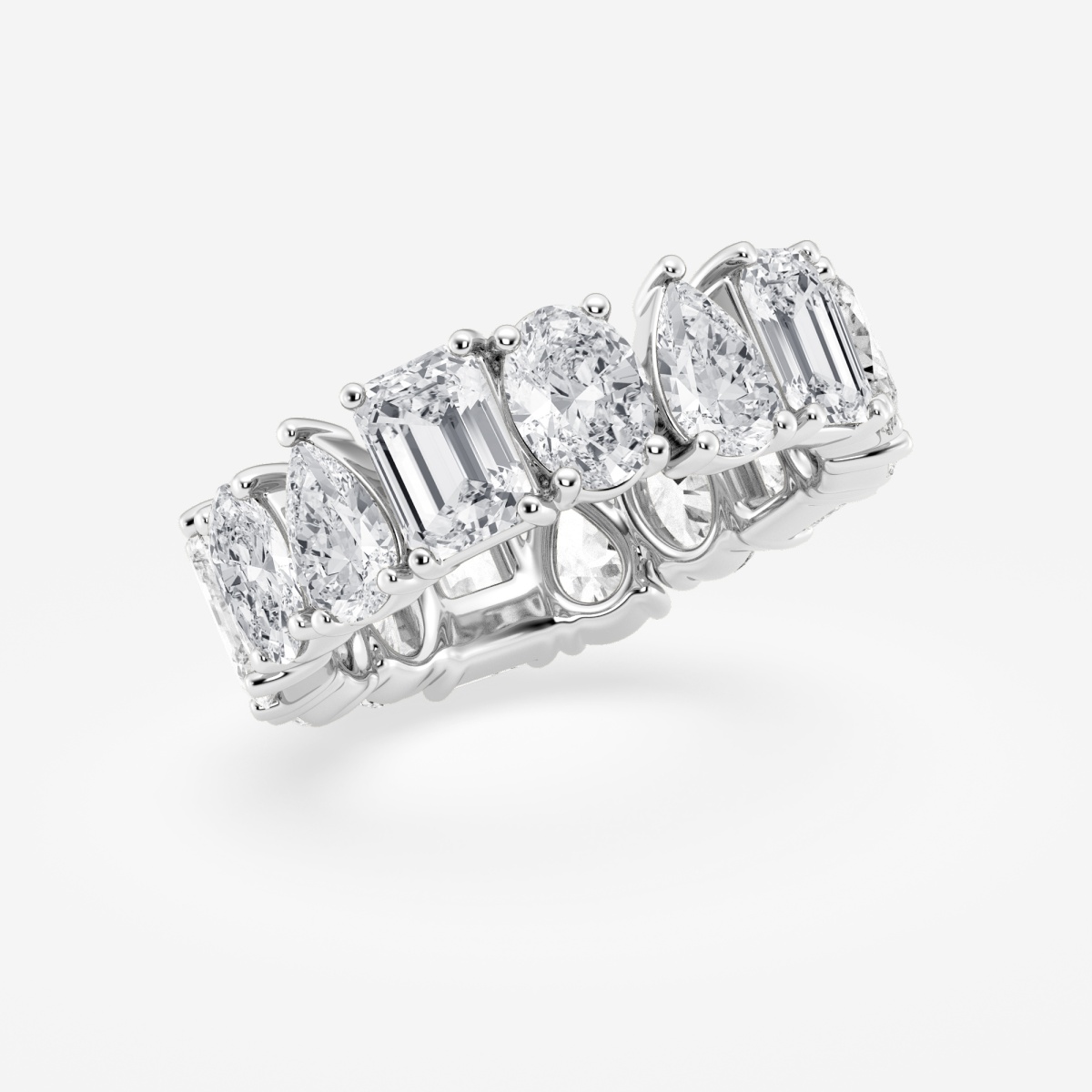 Additional Image 1 for  8 1/4 ctw Multi-Shape Lab Grown Diamond Eternity Band - 6.8mm Width