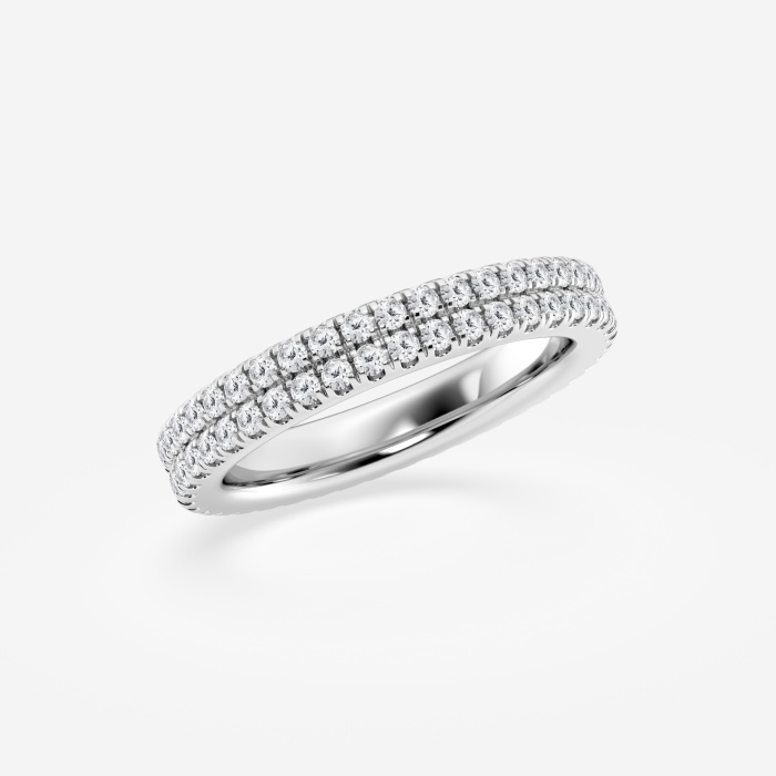 Additional Image 1 for  1 ctw Round Lab Grown Diamond Petite Two Row Micro Pave Eternity Band - 3.1mm Width