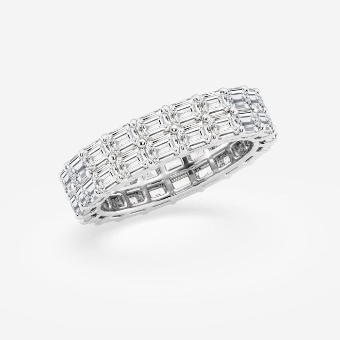 Additional Image 1 for  4 ctw Emerald Lab Grown Diamond Double Row Eternity Band - 5.2mm Width