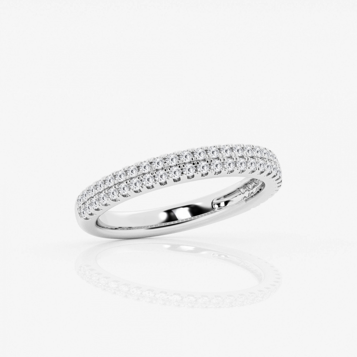 Additional Image 1 for  1/2 ctw Round Lab Grown Diamond Double Row Stackable Ring