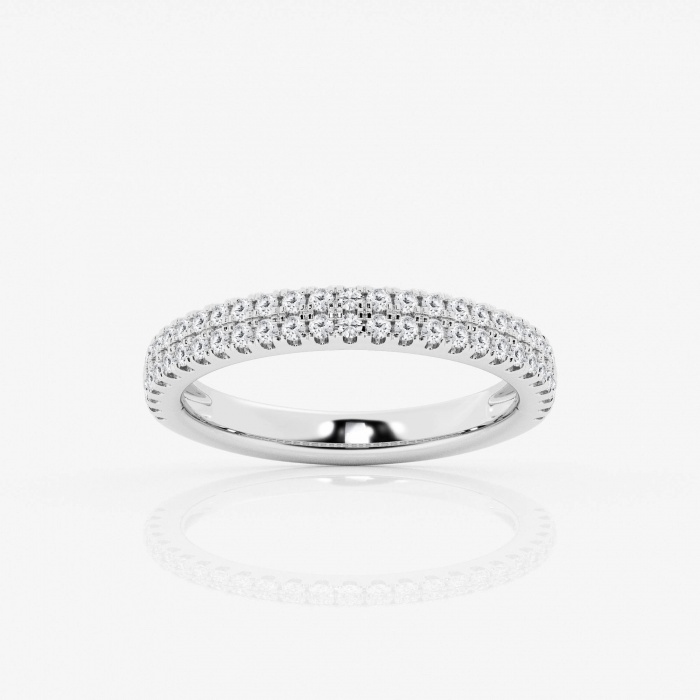 1/2 ctw Round Lab Grown Diamond Double Row Stackable Ring