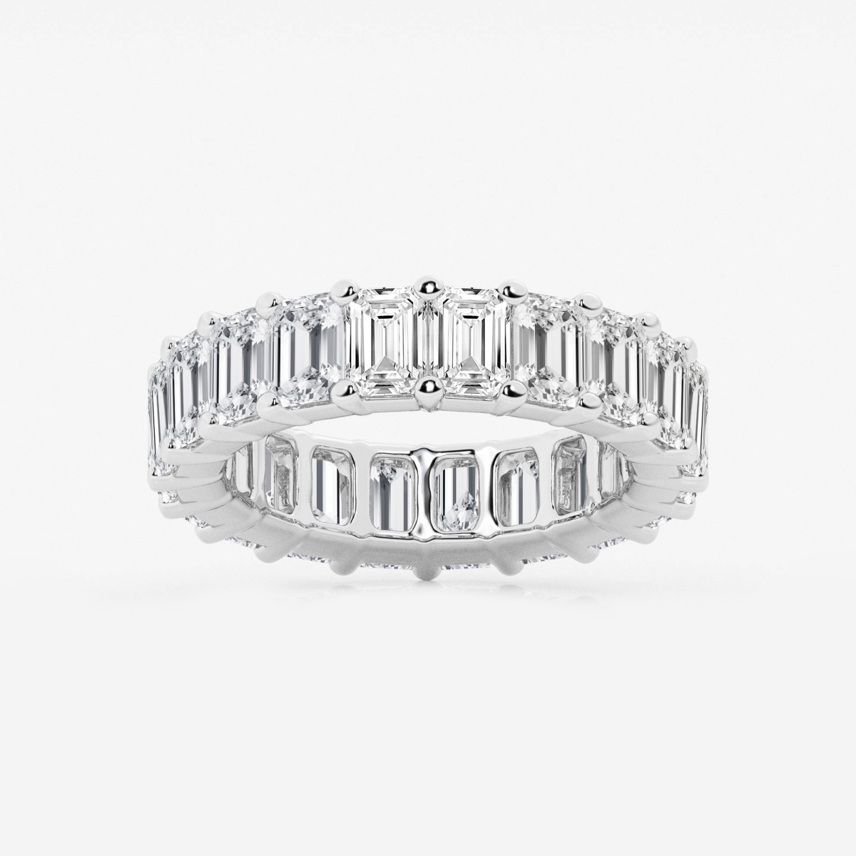 5 3/4 ctw Emerald Lab Grown Diamond Prong Set Eternity Band ...