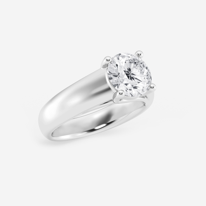 2 ctw Round Lab Grown Diamond Wide Shank Solitaire Engagement Ring ...