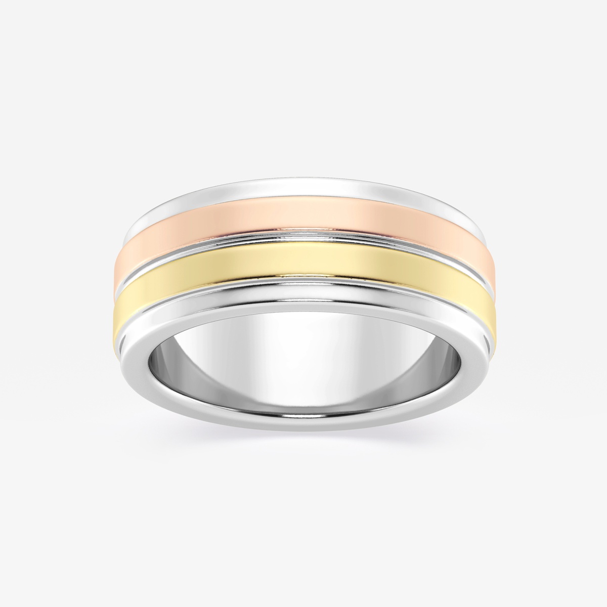 Tri color wedding on sale band