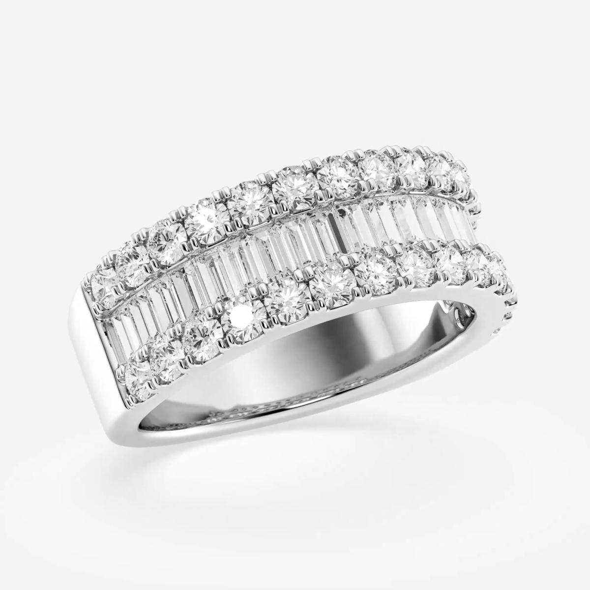 Additional Image 1 for  2 ctw Round and Baguette Lab Grown Diamond Fashion Band