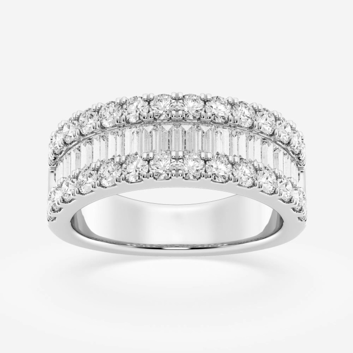 2 ctw Round and Baguette Lab Grown Diamond  Fashion Band