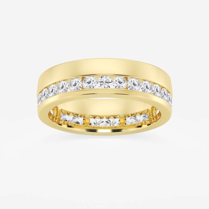 2 ctw Round Lab Grown Diamond High Polish Men\'s Eternity Band  - 6.7mm Width