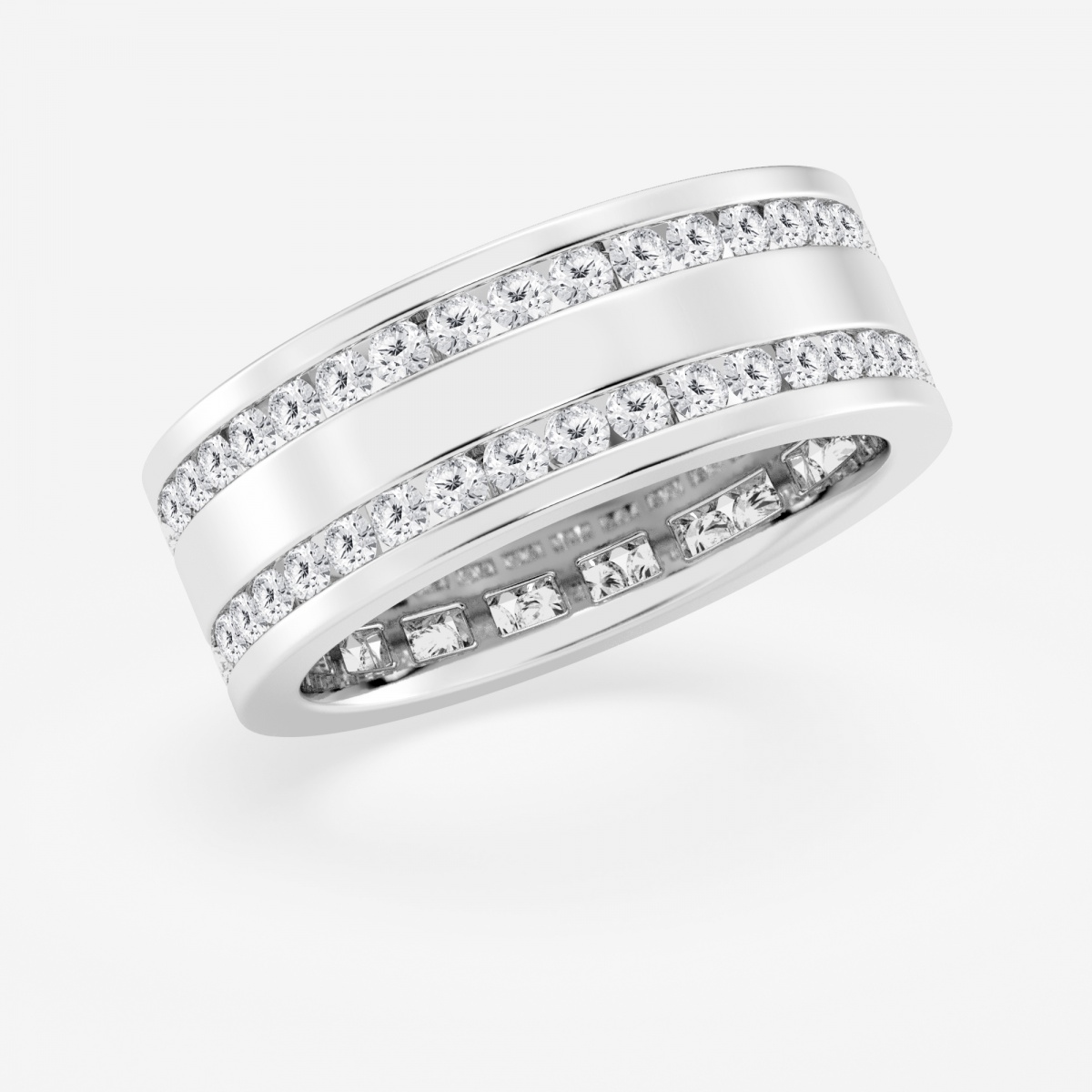 Additional Image 1 for  1 7/8 ctw Round Lab Grown Diamond Men's Eternity Band - 8.4mm Width