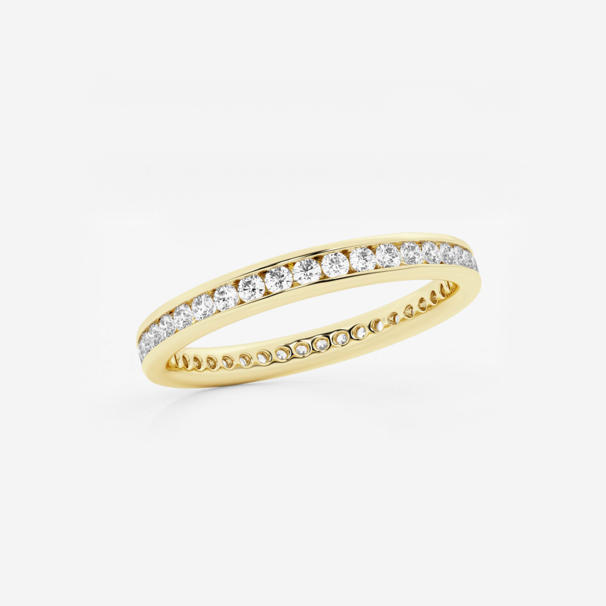 1/2 ctw Round Lab Grown Diamond Channel Set Eternity Band - 2.2mm Width ...