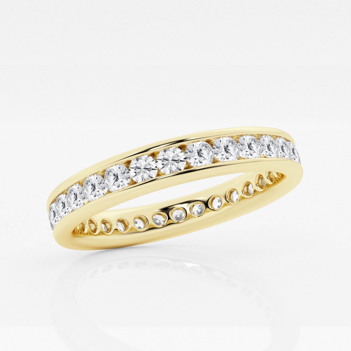 Additional Image 1 for  1 ctw Round Lab Grown Diamond Channel Set Eternity Band - 3mm Width