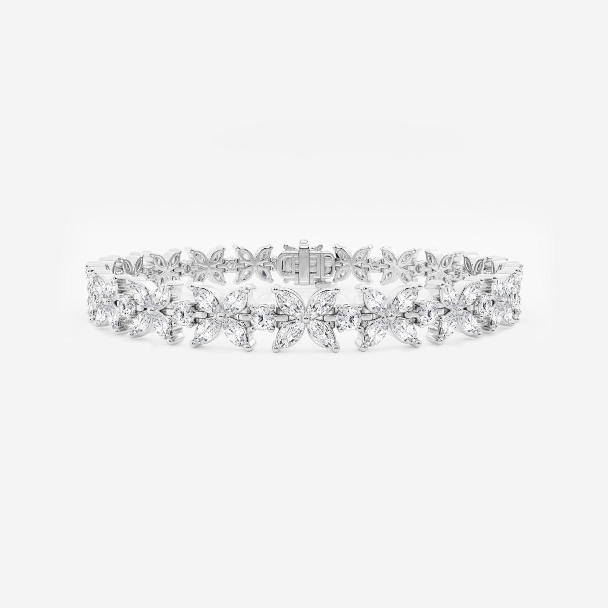 7 ctw Marquise and Round Lab Grown Diamond XO Bracelet - 7.5
