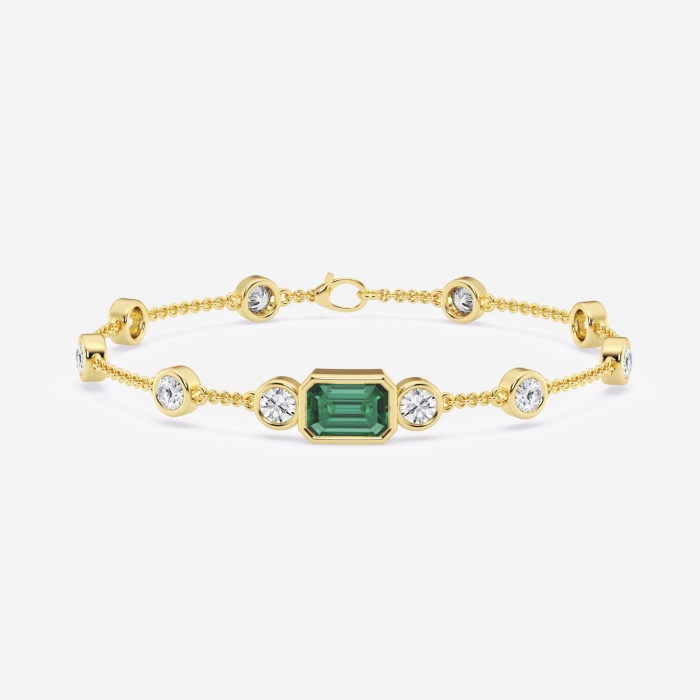Design ID 1593 - Truly Custom | 8.61X5.96X3.99 Created Emerald and 2 ctw Round Lab Grown Diamond Bracelet