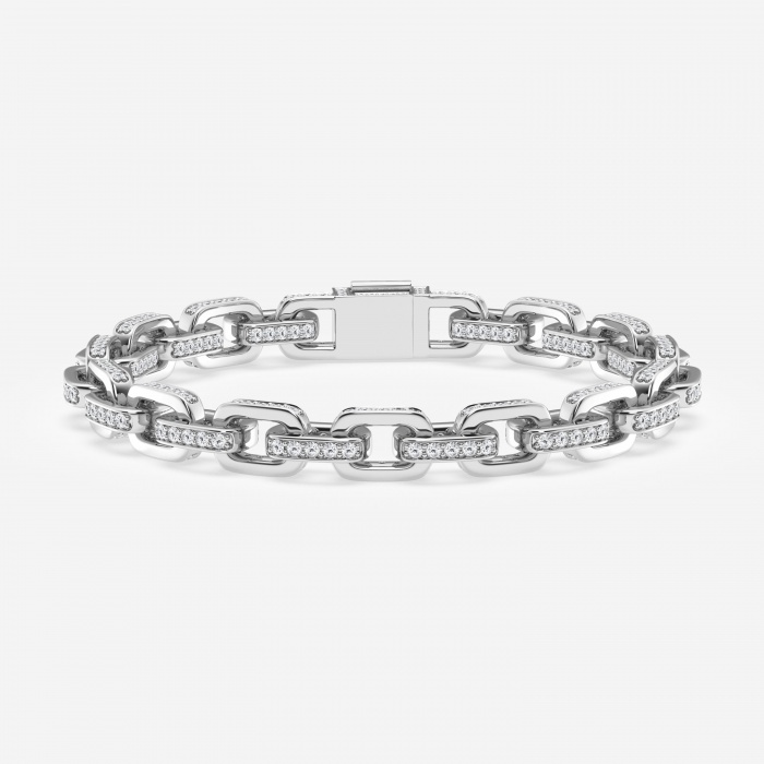  Truly Custom  6 1/10 ctw Lab Grown Diamond Round Shape Bracelet 14K White Gold, EF, VS2+