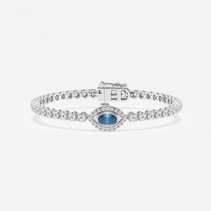 Design ID 2236 - 3 ctw Fancy Blue Oval Lab Grown Diamond Truly Custom Evil Eye Tennis Bracelet