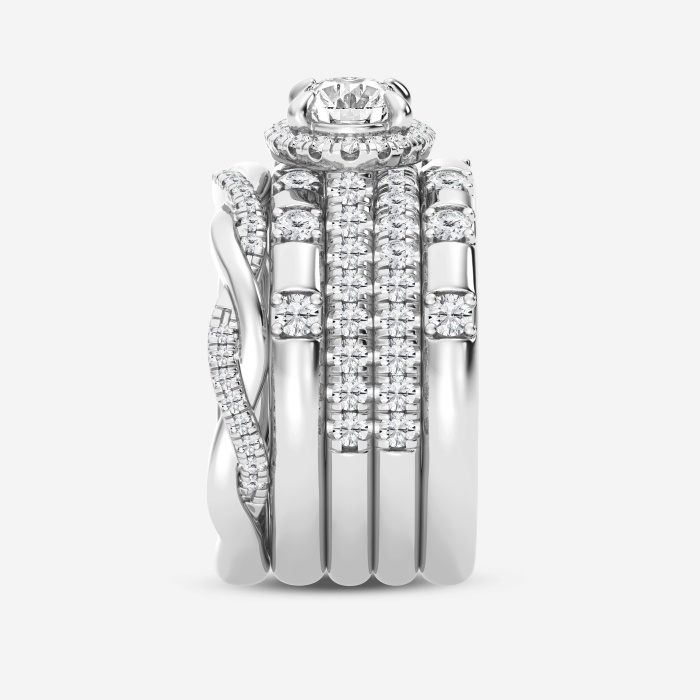 Additional Image 1 for  2 1/4 ctw Oval Lab Grown Diamond East-West Halo Stackable Ring