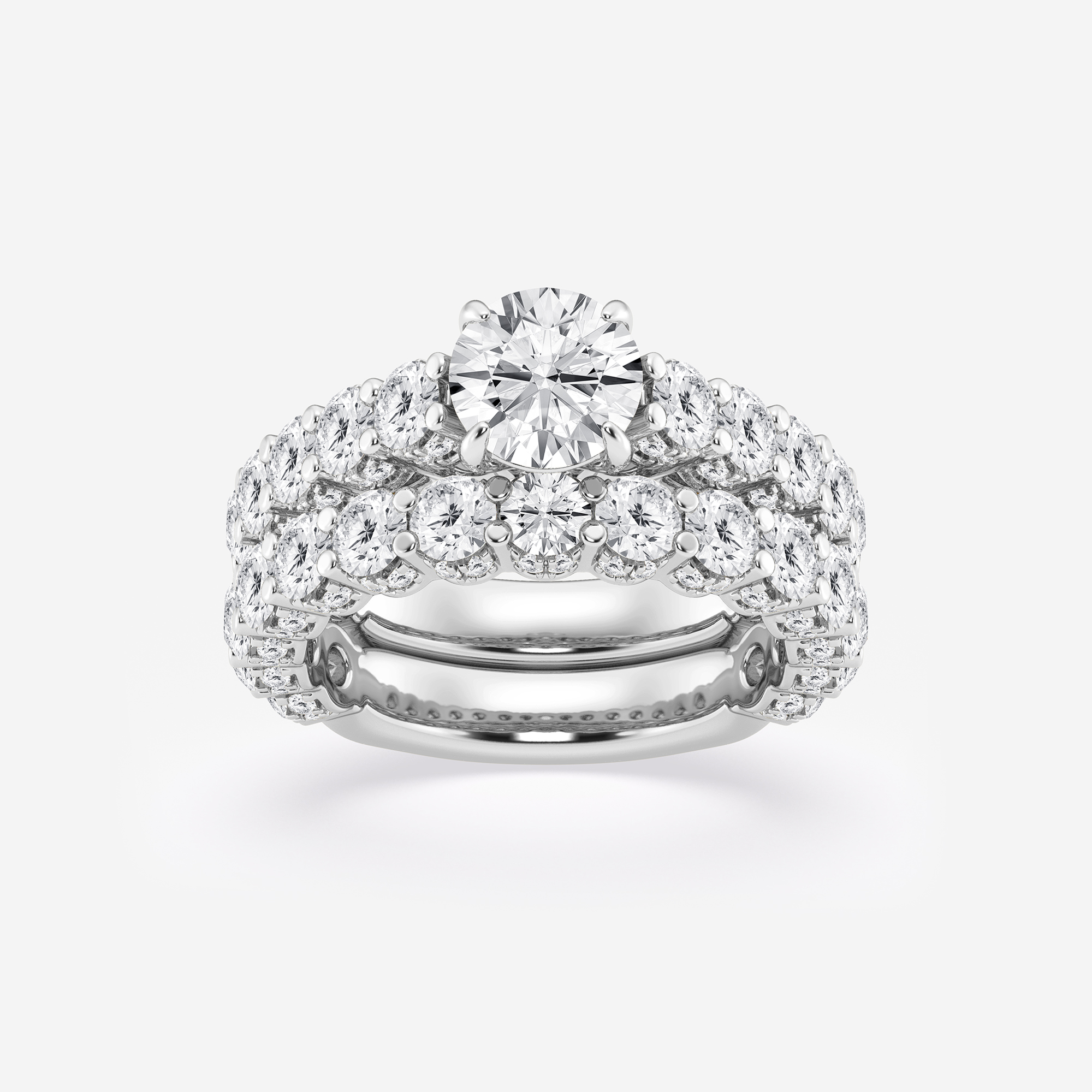 4 2/3 ctw Round Lab Grown Diamond Bridal Set Grownbrilliance