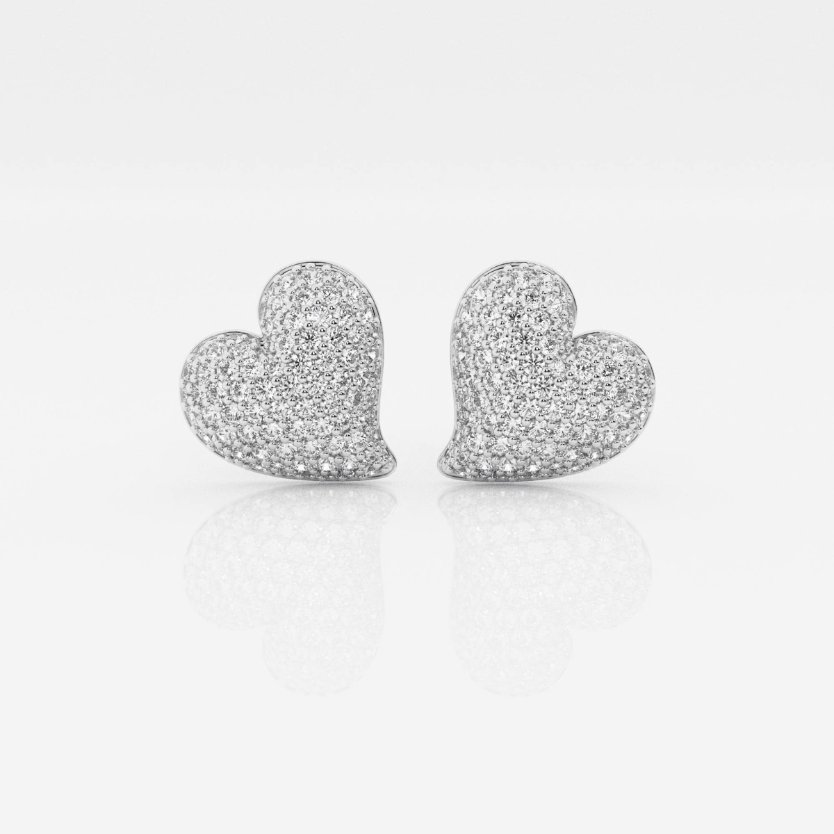 3/4 ctw Round Lab Grown Diamond Heart Shape Pave Fashion Stud Earring