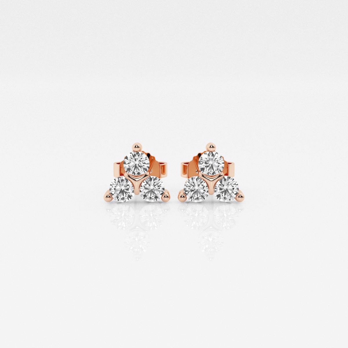 1/2 ctw Round Lab Grown Diamond Three Stone Fashion Earrings