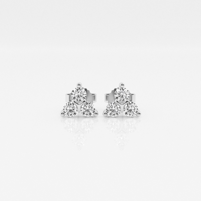 1/2 ctw Round Lab Grown Diamond Three-Stone Fashion Earrings