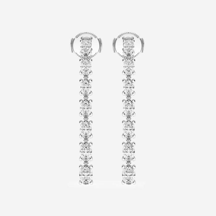 Badgley Mischka 3 ctw Oval Lab Grown Diamond Linear Dangle Earrings