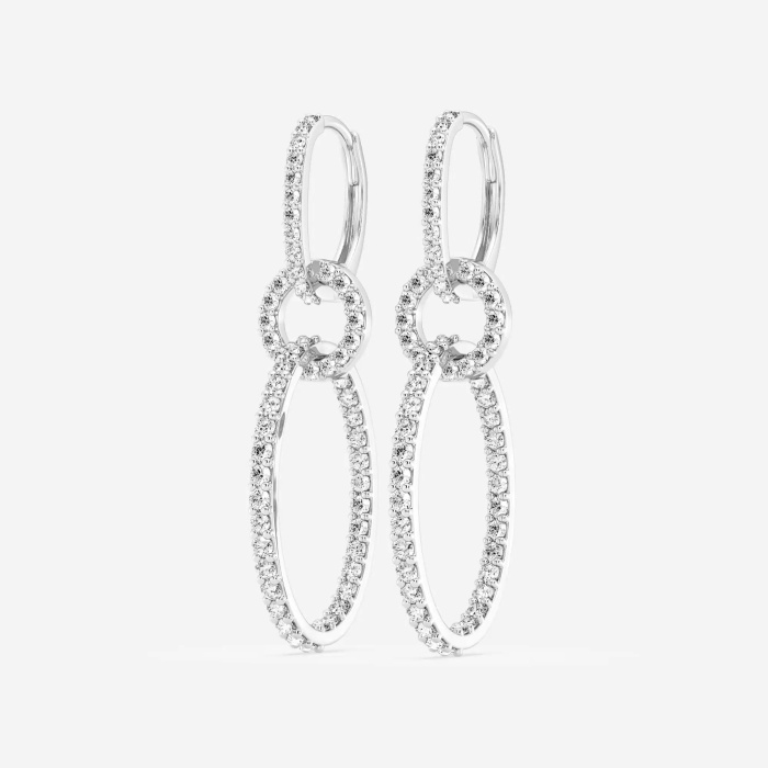 Additional Image 1 for  Badgley Mischka 1 ctw Round Lab Grown Diamond Twisted Drop Earrings