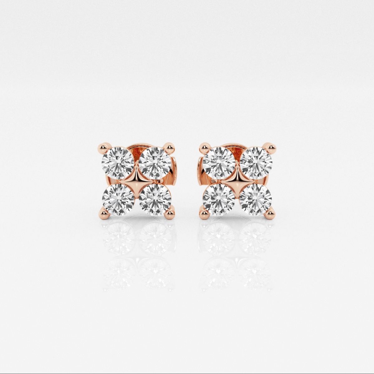 product video for 1 ctw Round Lab Grown Diamond Four-Stone Fashion Earrings