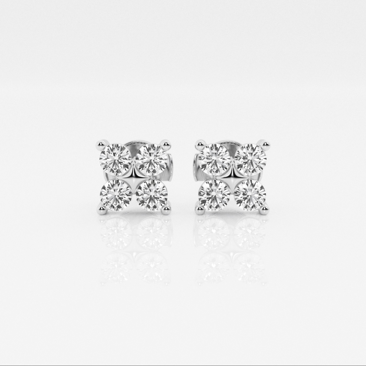 1 ctw Round Lab Grown Diamond Four Stone Fashion Earrings