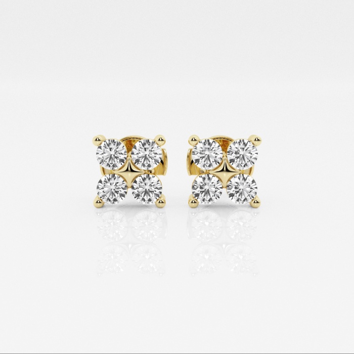 1 ctw Round Lab Grown Diamond Four-Stone Fashion Earrings