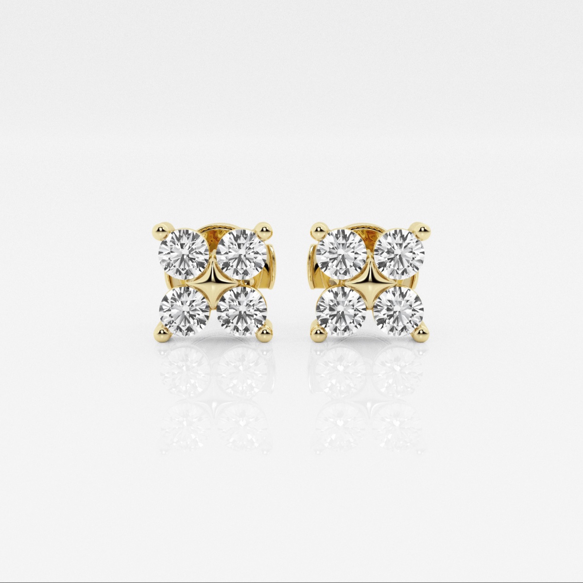 1 1/2 ctw Round Lab Grown Diamond Four Stone Fashion Earrings