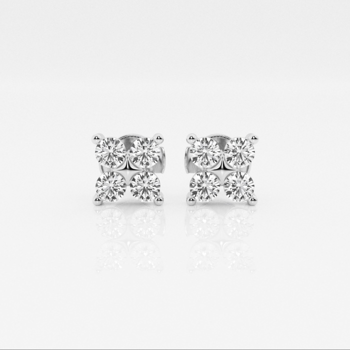 1 1/2 ctw Round Lab Grown Diamond Four Stone Fashion Earrings