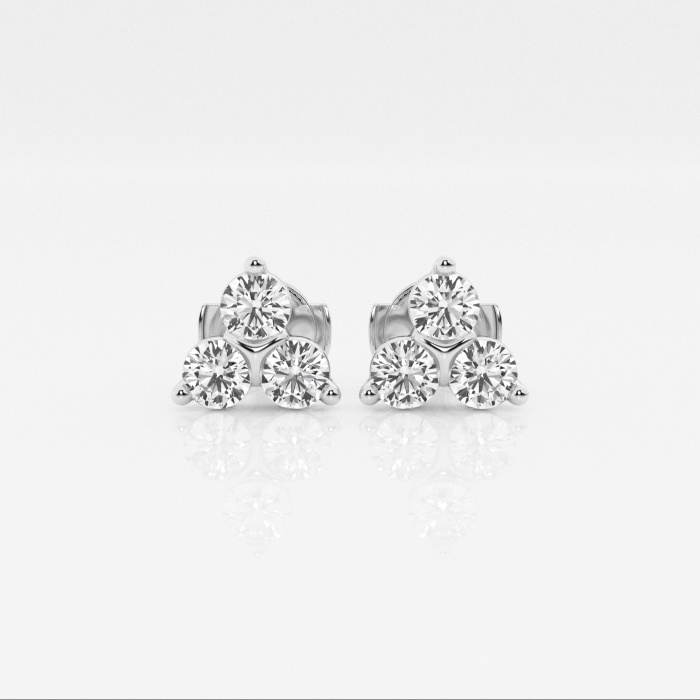 1 1/2 ctw Round Lab Grown Diamond Three Stone Fashion Earrings