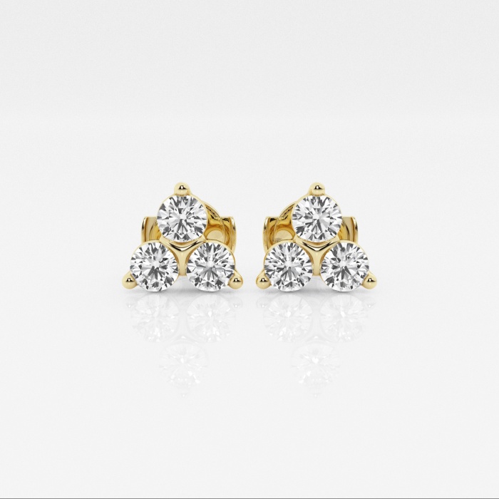 1 1/2 ctw Round Lab Grown Diamond Three Stone Fashion Earrings